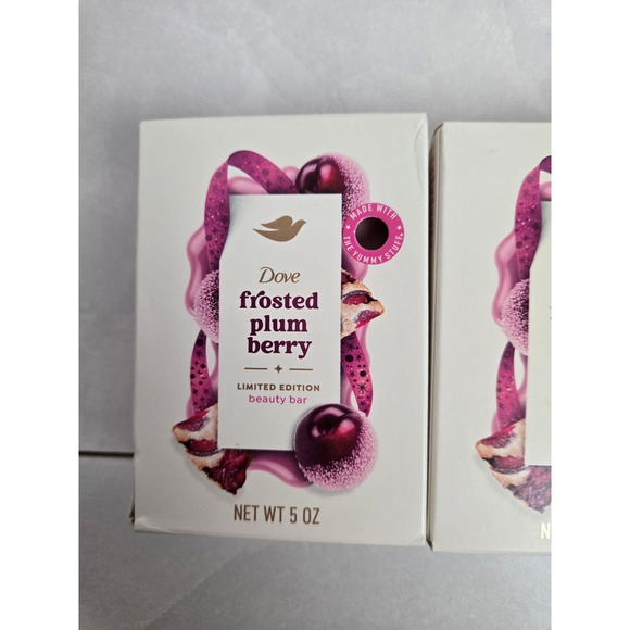 Dove Frosted Plum Berry Beauty Bar 5 oz Lot of 3 Limited Edition Holiday Scent - Picture 2 of 8